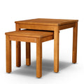 2 pcs Eucalyptus Nesting Table Set, Natural Oil(D0102H5LNLT)