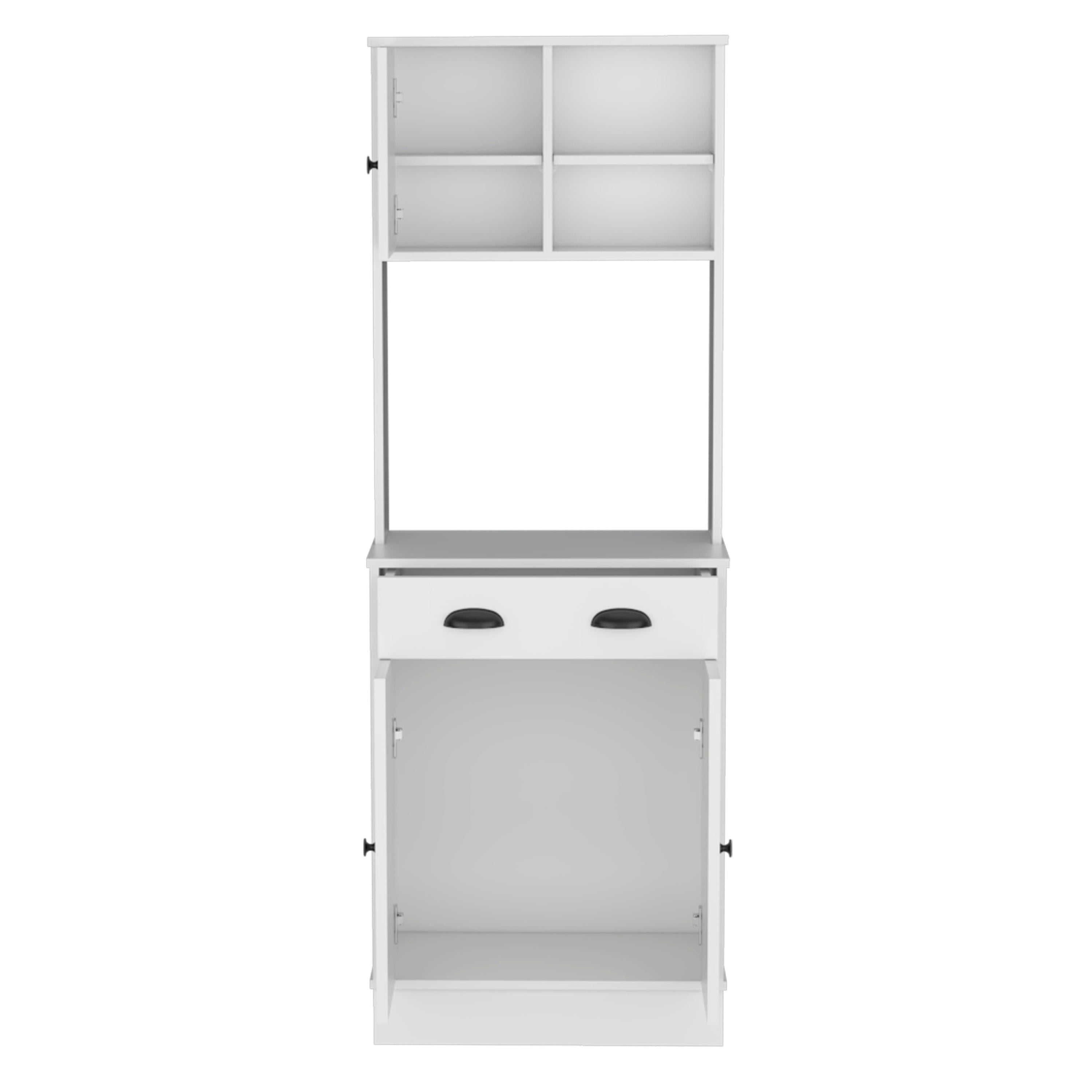 Selmer Pantry Cabinet With Drawer And 3-Doors, White - Kitchen
