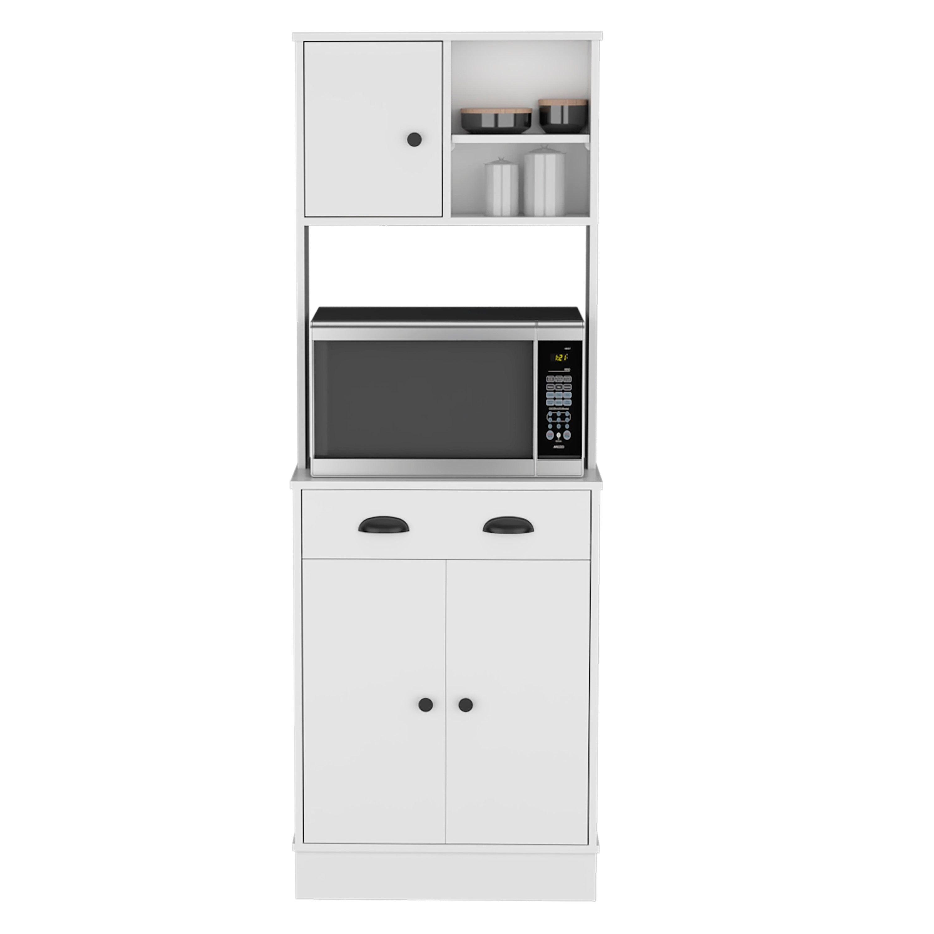 Selmer Pantry Cabinet With Drawer And 3-Doors, White - Kitchen