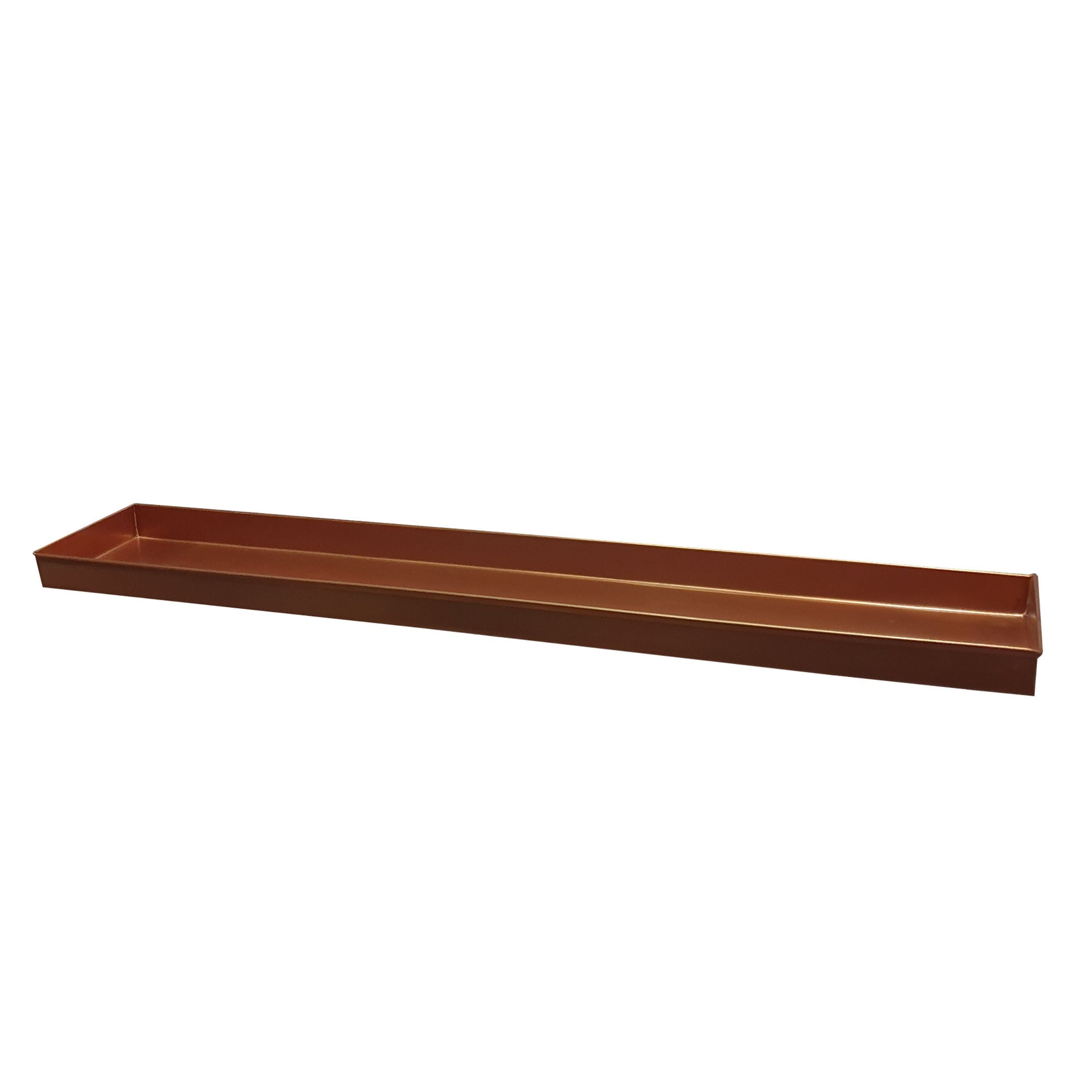 29 Inch Rectangular Metal Windowsill Plant Tray, Trim Edges, Large, Copper(D0102H5Uijp)