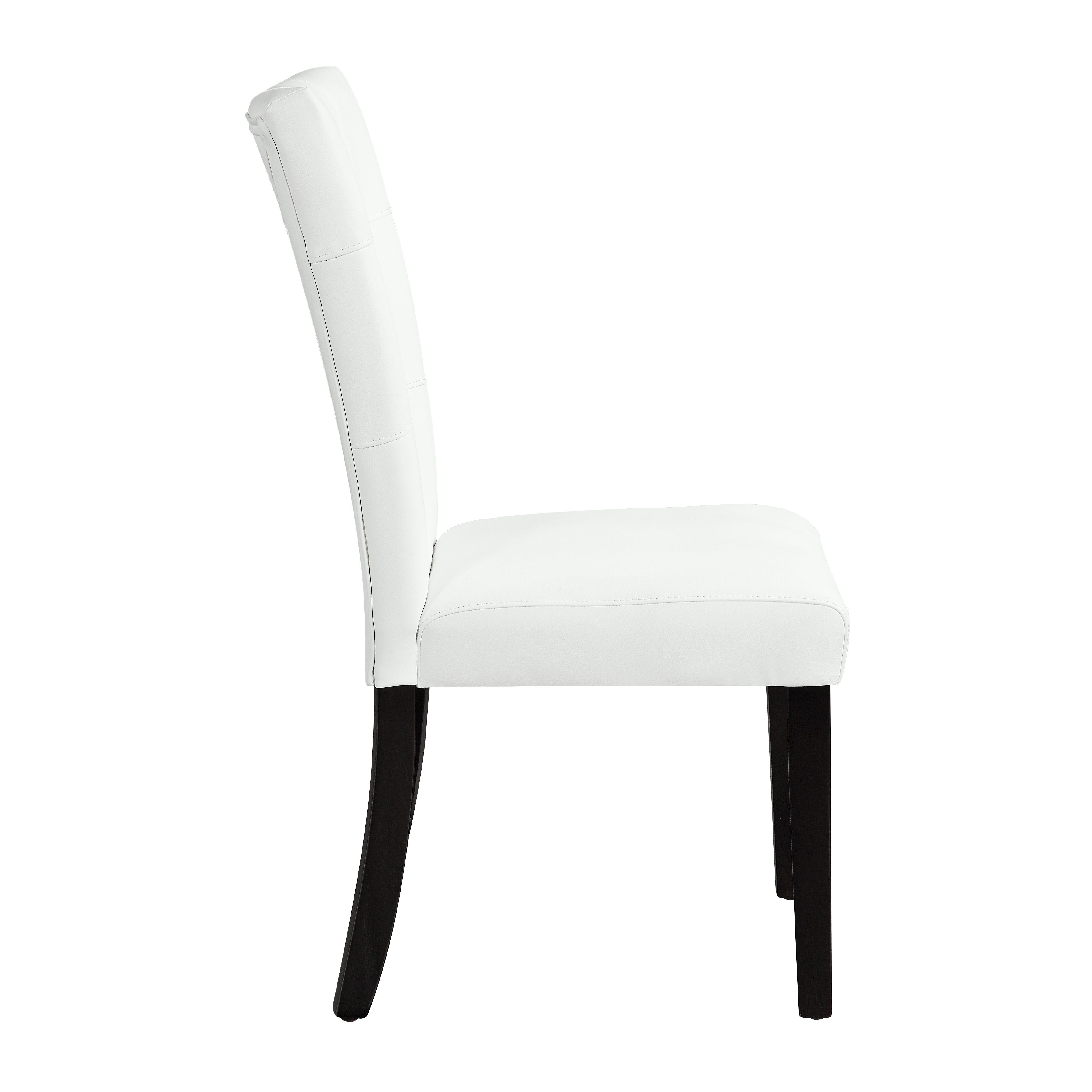 Acme Hussein Faux Leather Upholstered Side Chair in White and Black