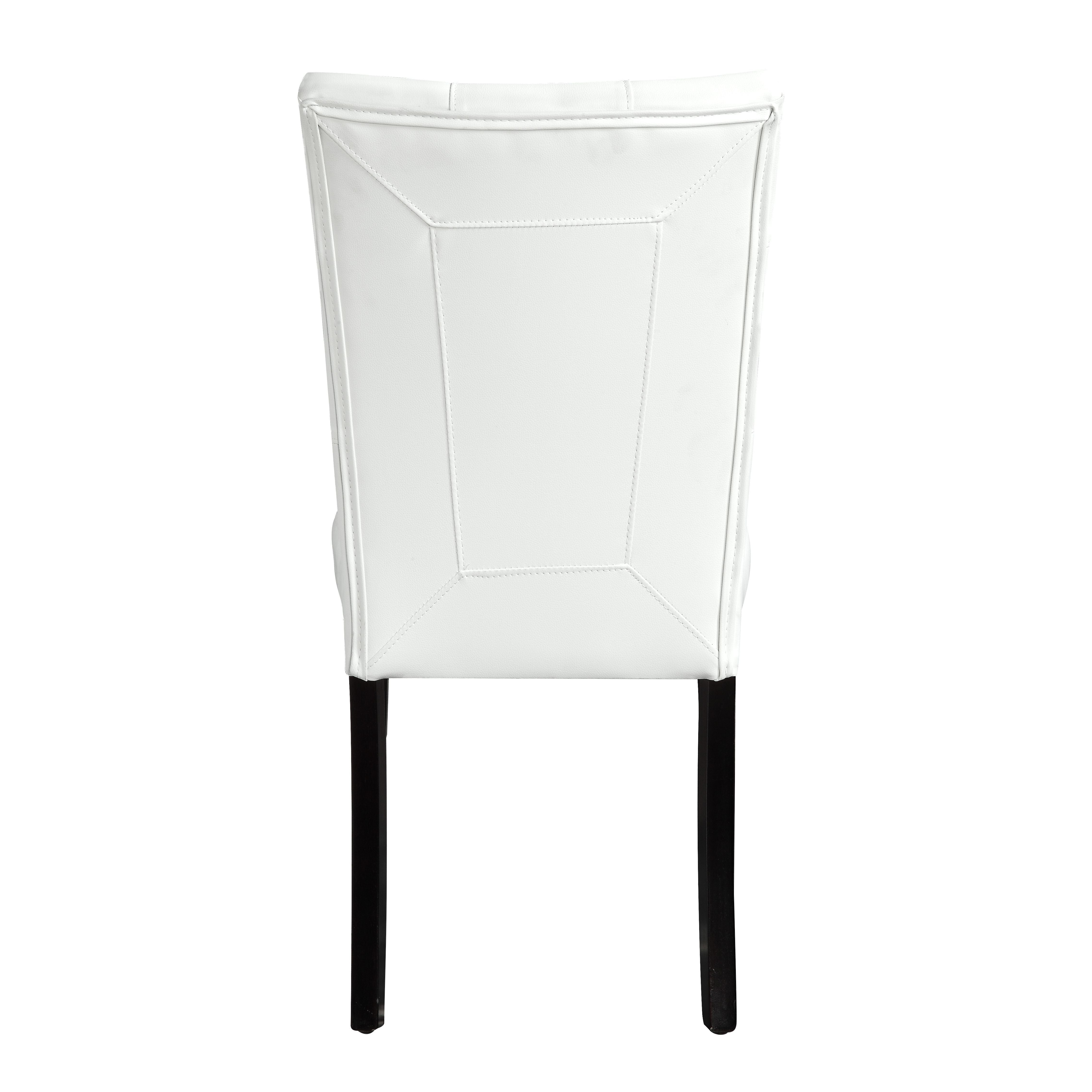 Acme Hussein Faux Leather Upholstered Side Chair in White and Black
