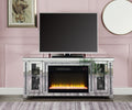 AcME Noralie TV STAND WFIREPLAcE & LED Mirrored & Faux Diamonds LV00315(D0102H71F4J)