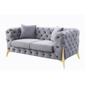 Loveseat with chesterfield Style and Button Tufting, gray(D0102H71F6T)