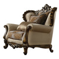 Fabric Upholstered chair with 2 Pillows in Antique Oak Brown(D0102H76HWT)