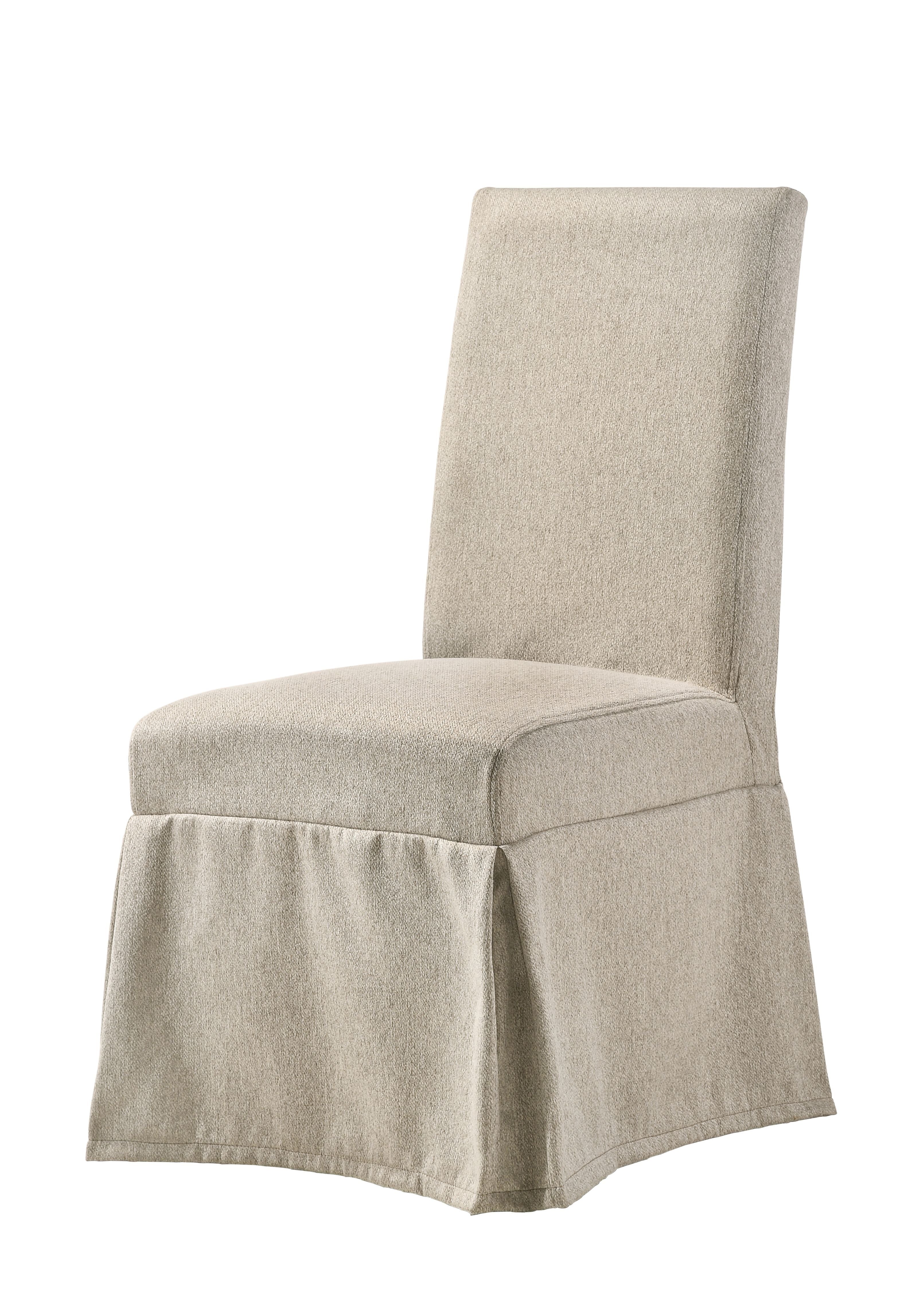 AcME Faustine Side chair, Tan Fabric & Salvaged Light Oak Finish 77188(D0102H7B03X)