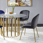 Acme Chuchip Side Chair in Gray Velvet and Gold