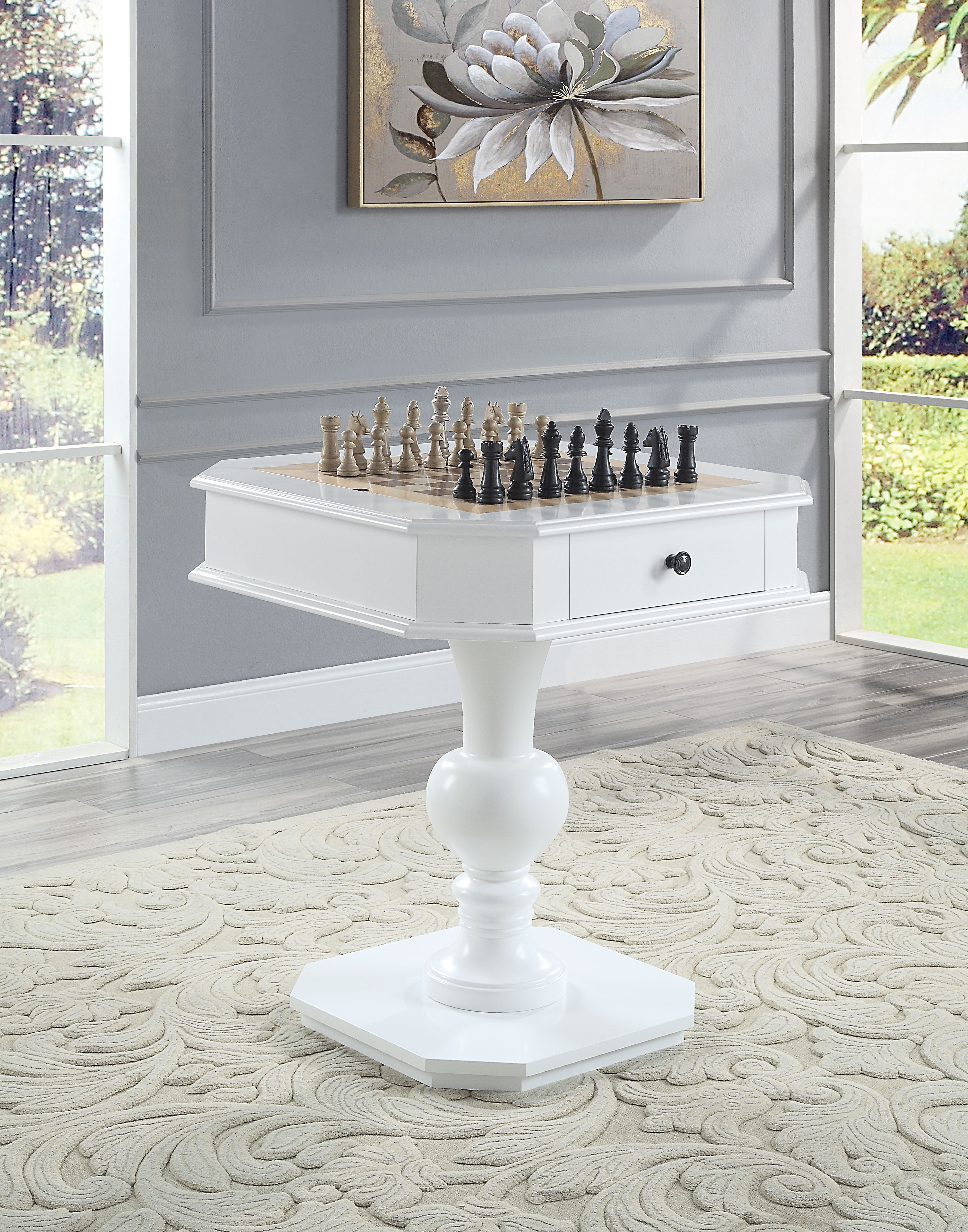 AcME galini game Table in White Finish Ac00862(D0102H7c10P)