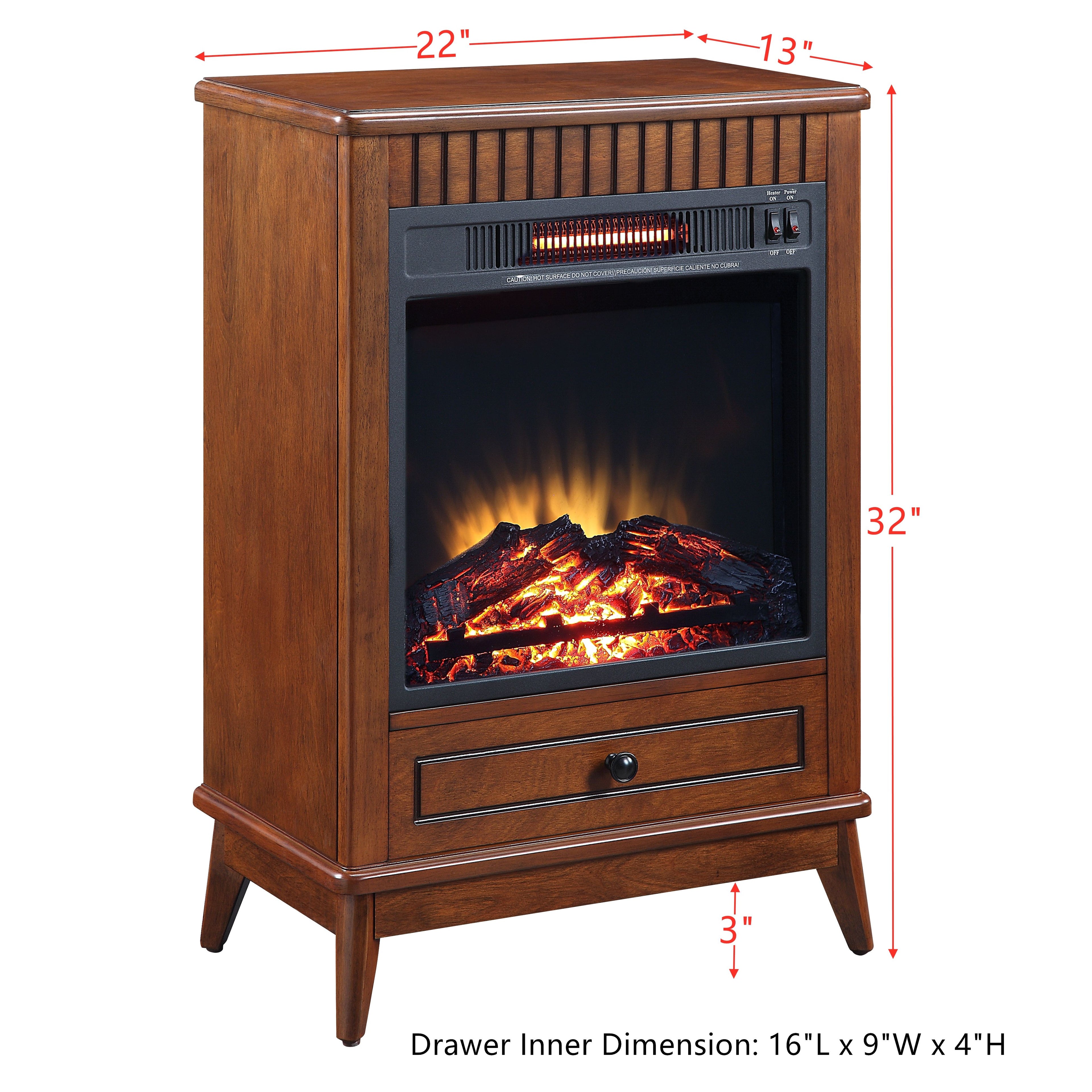 AcME Hamish Fireplace in Walnut Finish Ac00852(D0102H7c168)