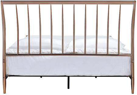 Acme Marianne Queen Metal Frame Sleigh Bed in Copper and Rose Gold