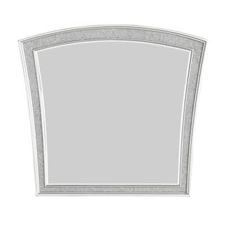 Acme Maverick Wooden Mirror In White Platinum