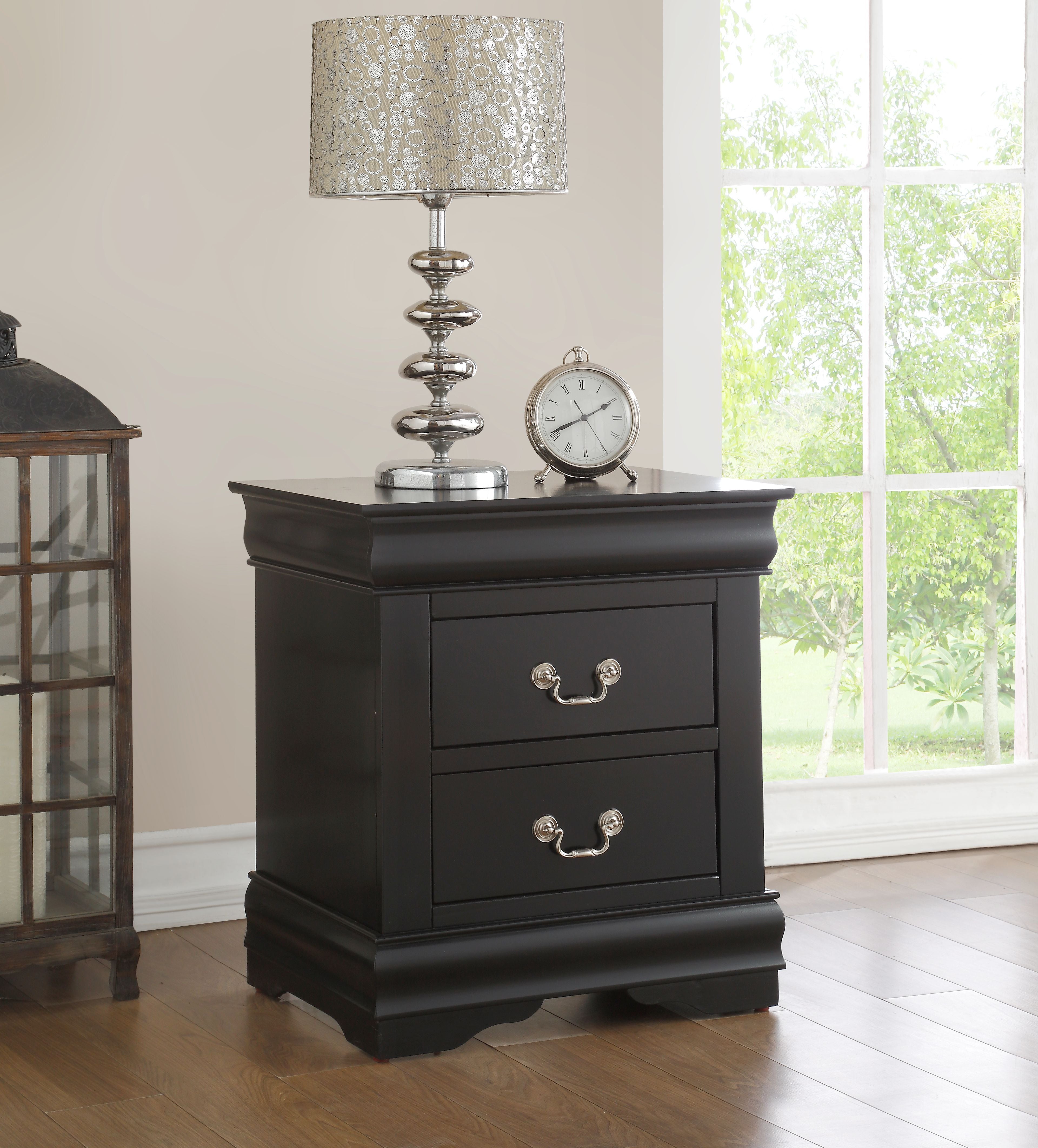 Acme Louis Philippe Nightstand in Black