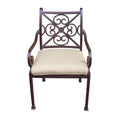 cast Rose Ebony Aluminum Stacking Arm chair With cushion Set of 2 Dupioni Bamboo(D0102H7ccc6)