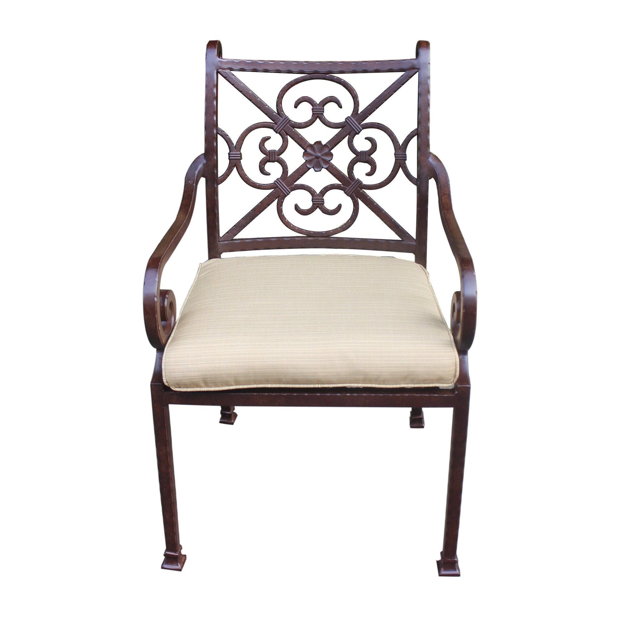 cast Rose Ebony Aluminum Stacking Arm chair With cushion Set of 2 Dupioni Bamboo(D0102H7ccc6)