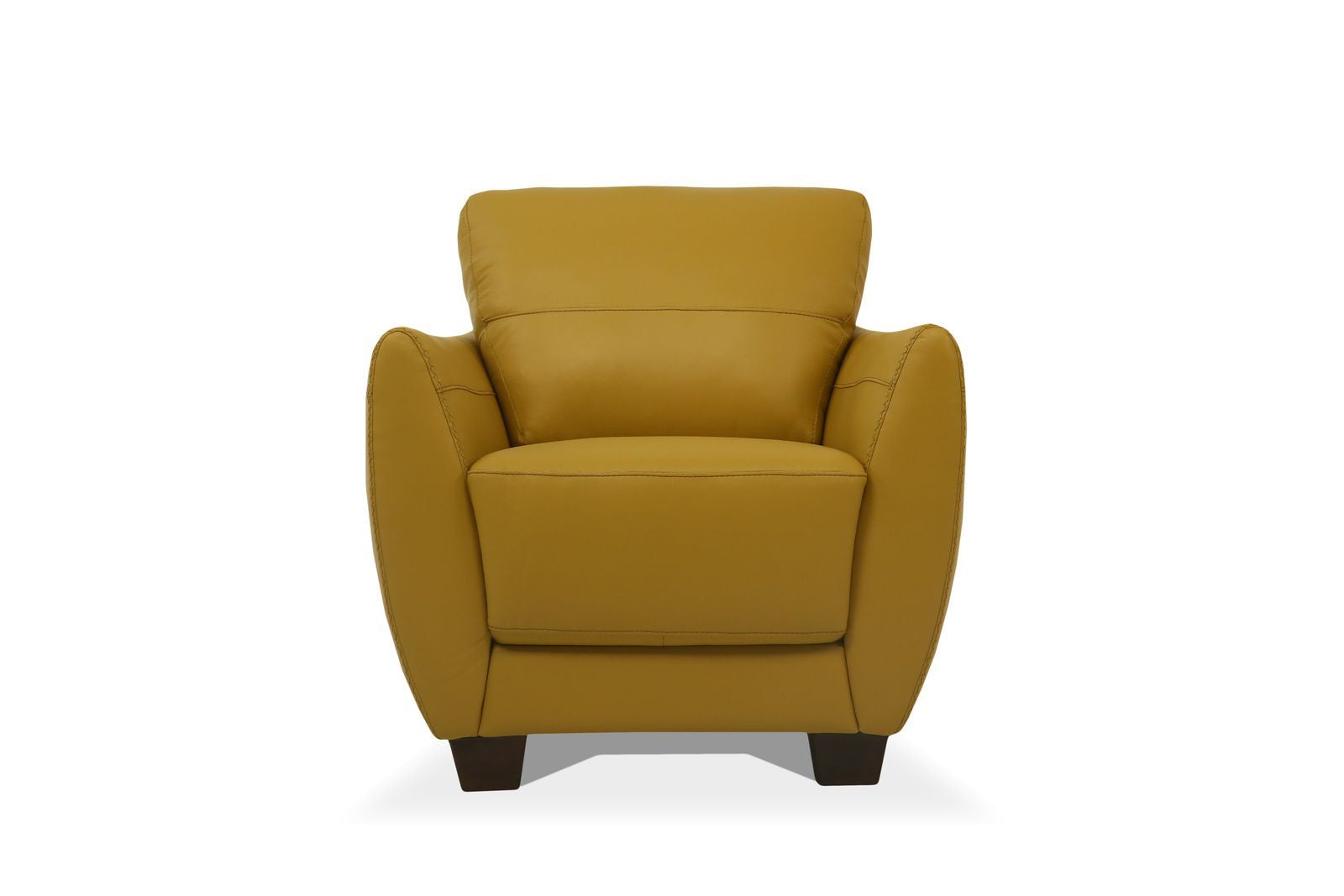 Acme Valeria Leather Chair in Mustard