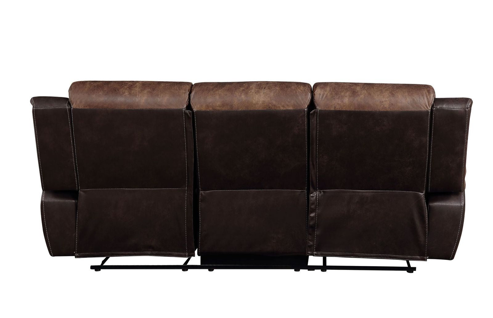 Acme Jaylen Sofa (Motion) In Toffee And Espresso Polished Microfiber