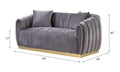 ACME Elchanon Loveseat w/2 Pillows in Gray Velvet & Gold Finish 55671