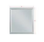 Acme Louis Philippe Wooden Rectangular Mirror In Platinum White