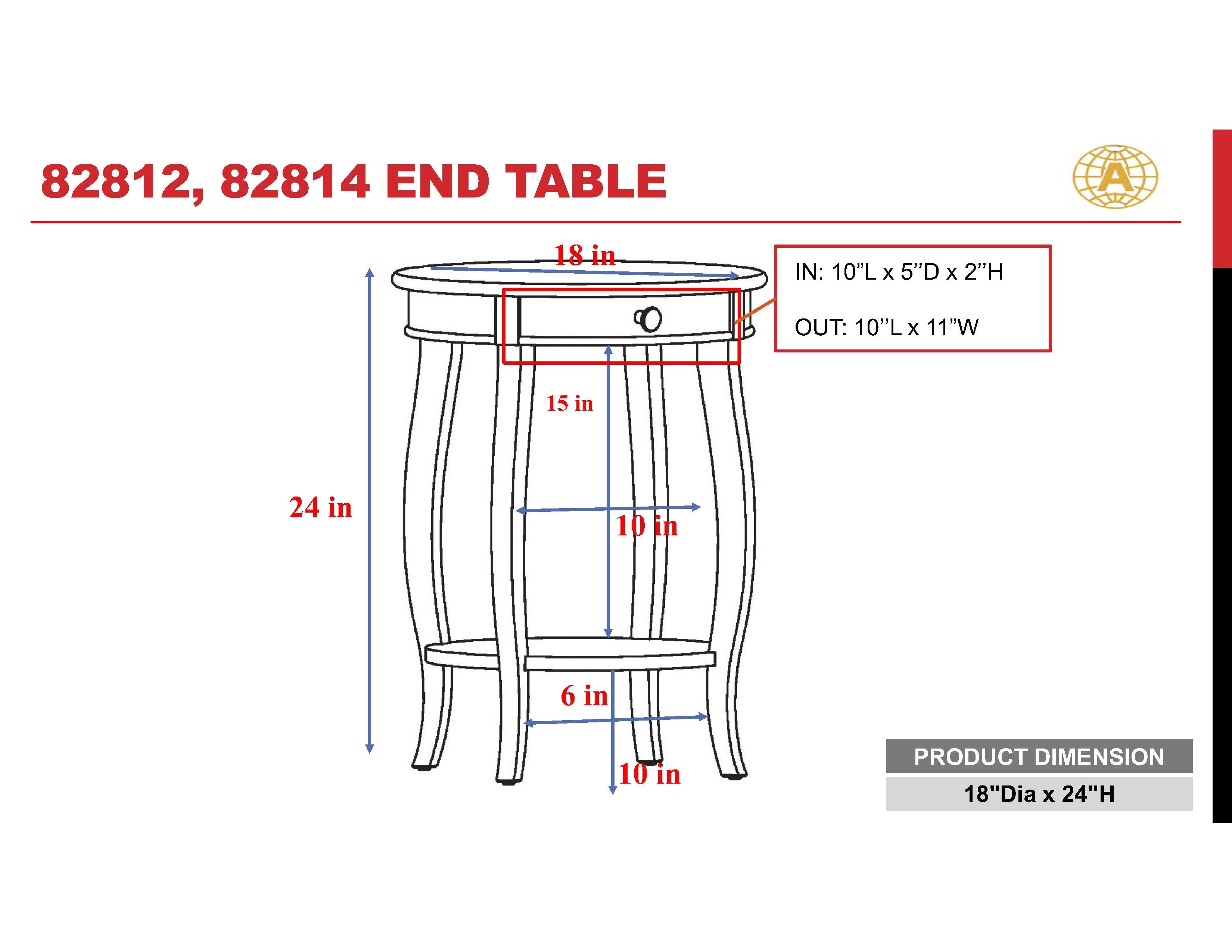 AcME Alysa End Table in Walnut 82814(D0102H7cJAJ)