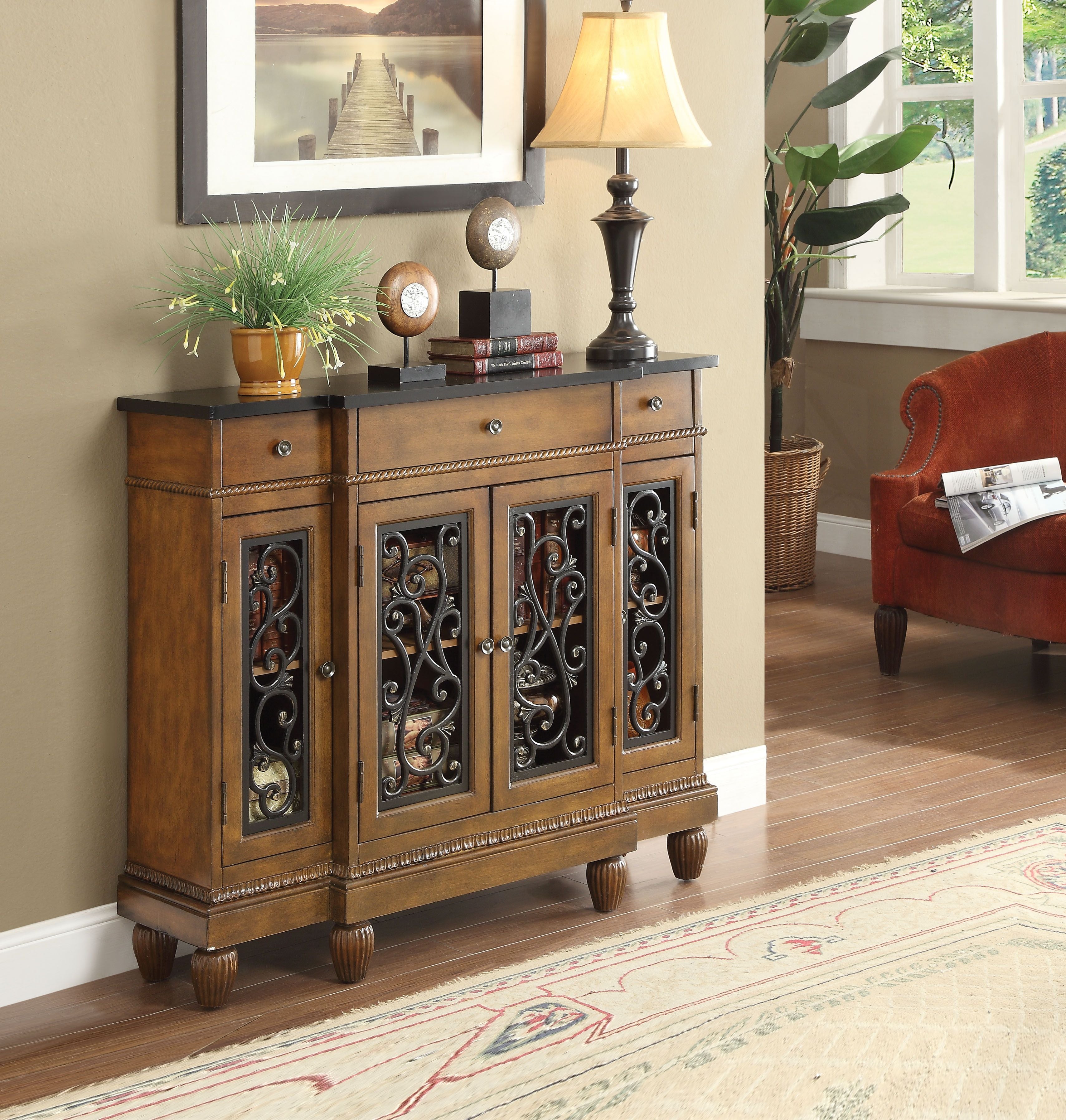 Acme Vidi Console Table in Oak