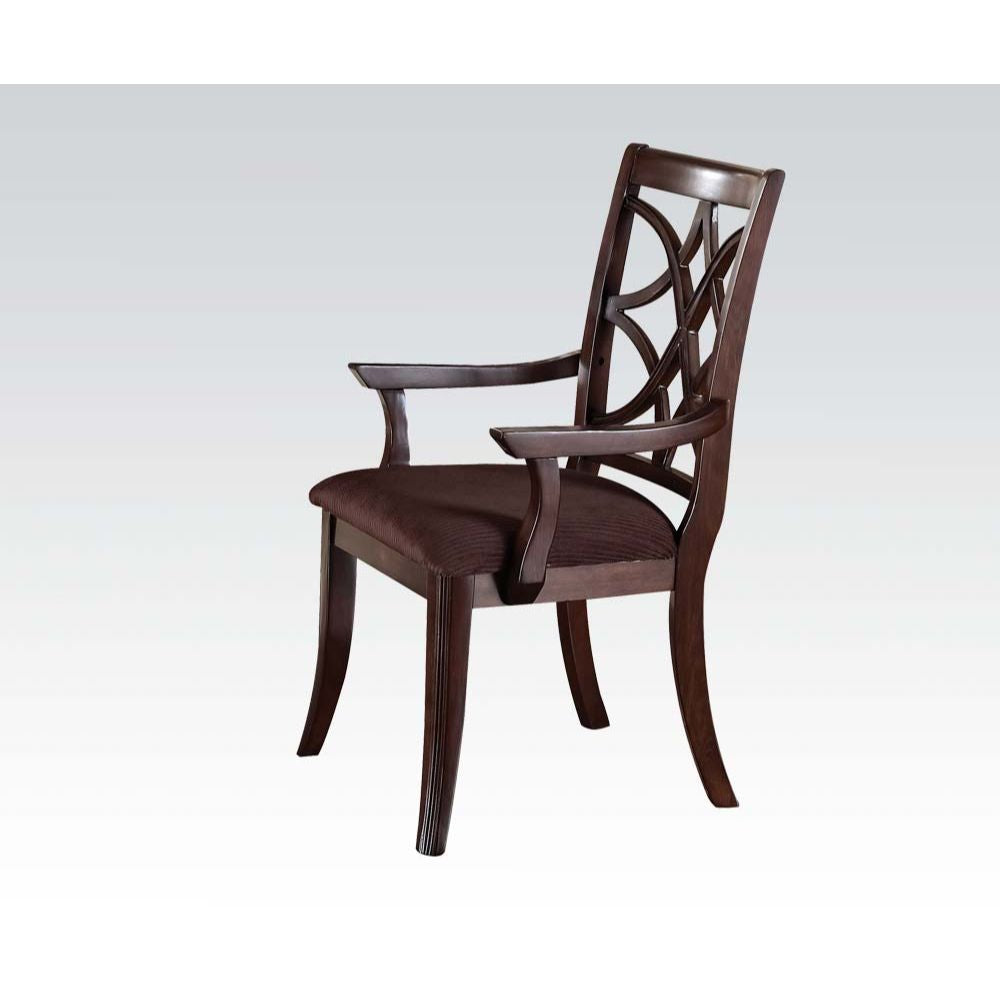 ACME Keenan Arm Chair, Walnut Finish, Set of 2