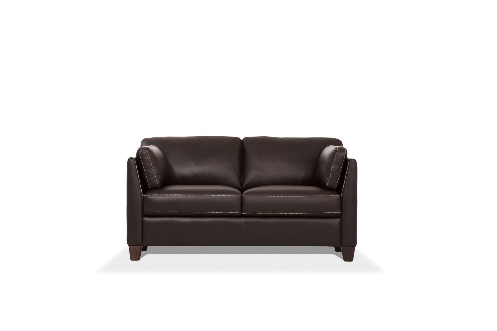 Acme Matias Leather Loveseat in Chocolate