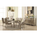 Acme Kacela Faux Leather Tufted Dining Side Chair in Champagne Brown