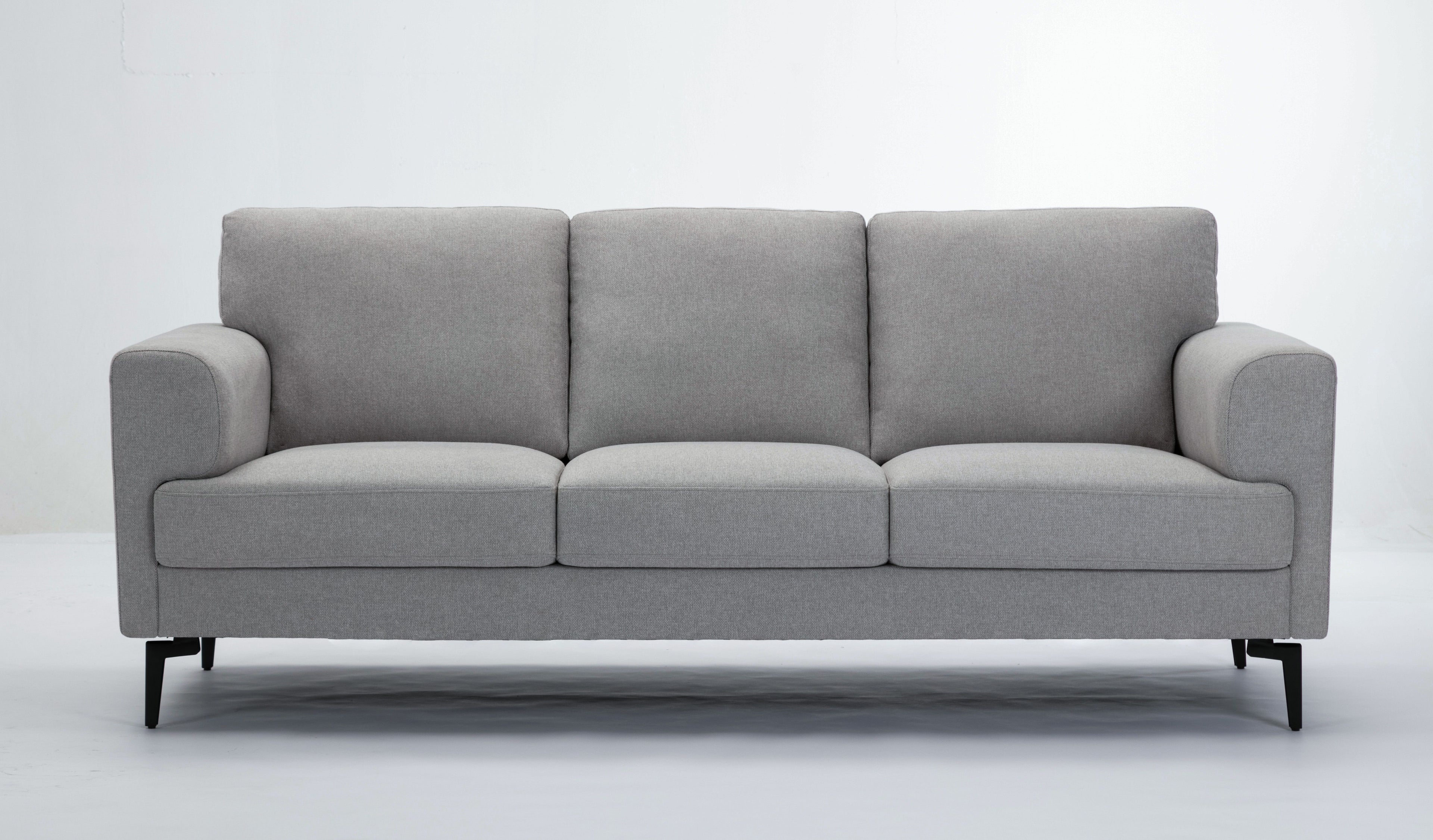 Acme Kyrene Linen Fabric Upholstery Sofa with Loose Back in Light Gray