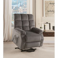 Acme Ipompea Velvet Tufted Recliner in Gray