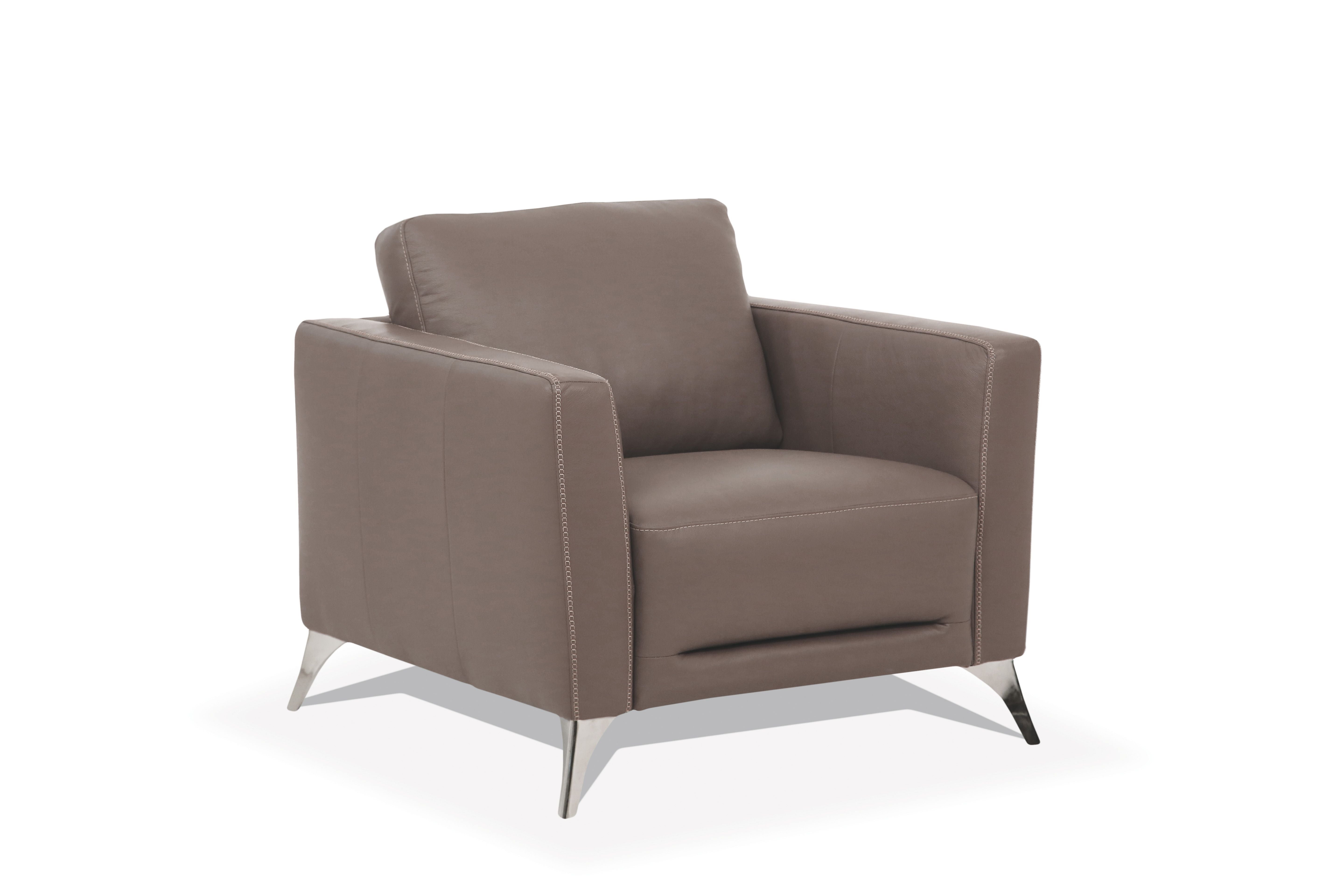 Acme Malaga Leather Accent Chair In Espresso