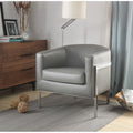 Tiarnan Accent chair in Vintage gray PU & chrome 59811(D0102H7cQV6)