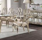 Acme Esteban Velvet Upholstered Arm Chair in Ivory