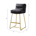 AcME Alsey counter Height chair (1Pc), Vintage Black Top grain Leather 96400(D0102H7cVB6)