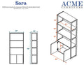 AcME Sara Bookcase in Espresso PU, Walnut & Sandy Black 92442(D0102H7cVIJ)