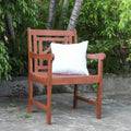 Malibu Outdoor Patio Diamond Eucalyptus Dining Armchair(D0102H7J68J)