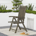Renaissance Outdoor Patio Hand-scraped Wood 5-Position Reclining chair(D0102H7J6BT)