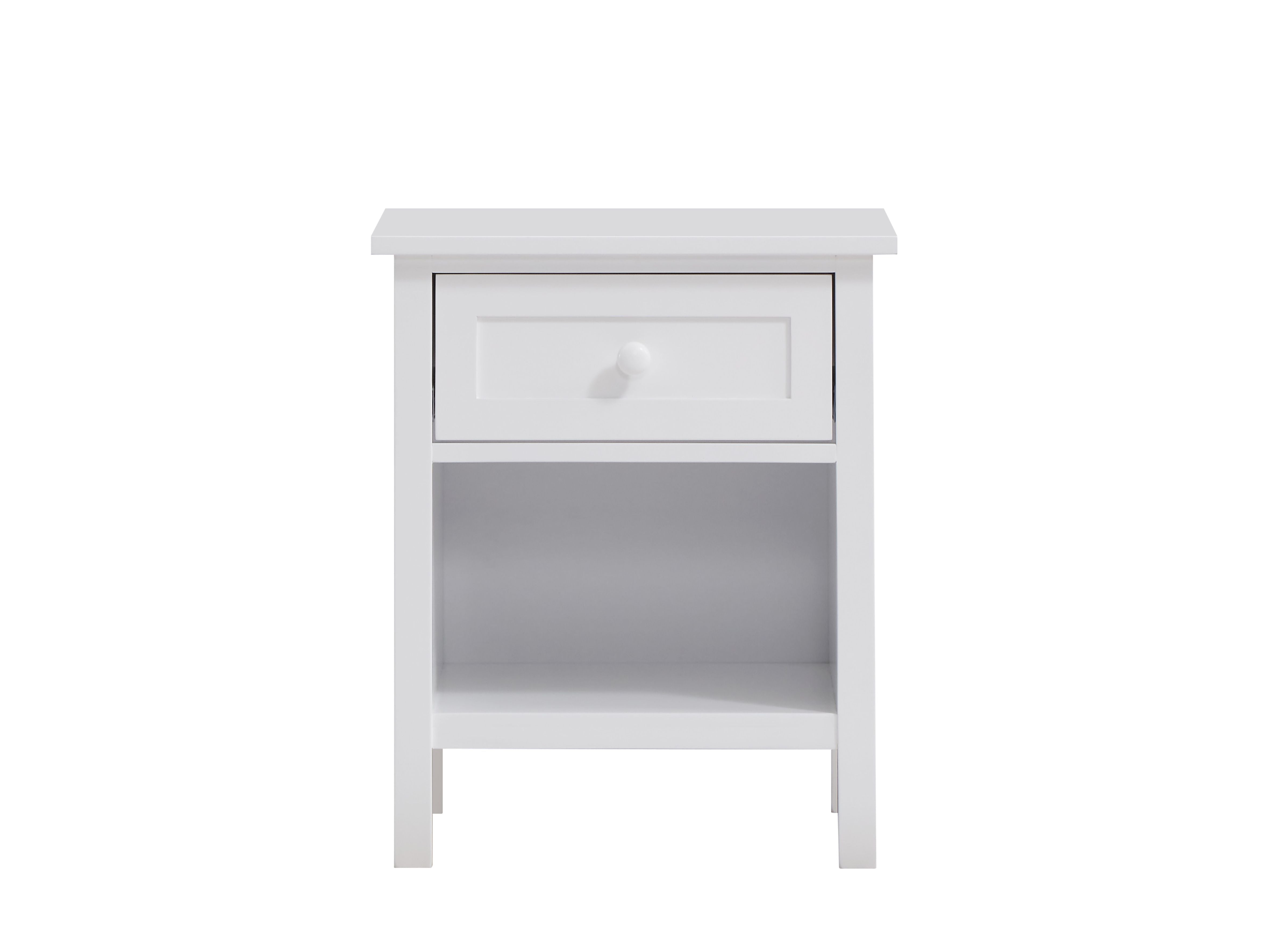 Acme Iolanda 1-Drawer Wooden Nightstand with Compartment in White