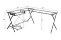 AcME Dazenus computer Desk in clear glass & Silver Finish OF00047(D0102H7JJFJ)