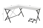 Acme Demas Wooden Top Computer Desk with Computer Holder in White and Black
