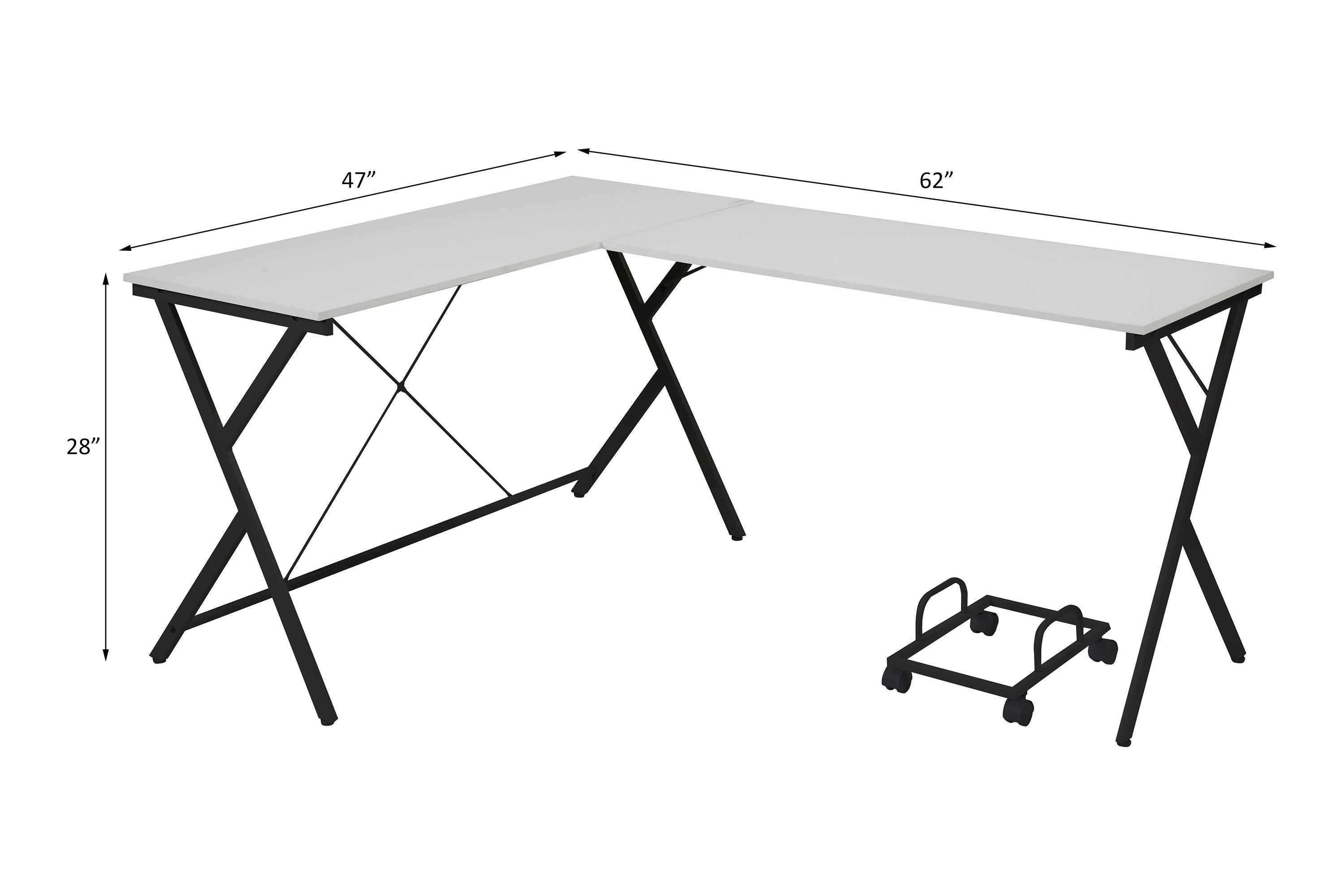Acme Demas Wooden Top Computer Desk with Computer Holder in White and Black
