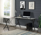 Acme Demas Wooden Top Computer Desk with Computer Holder in White and Black