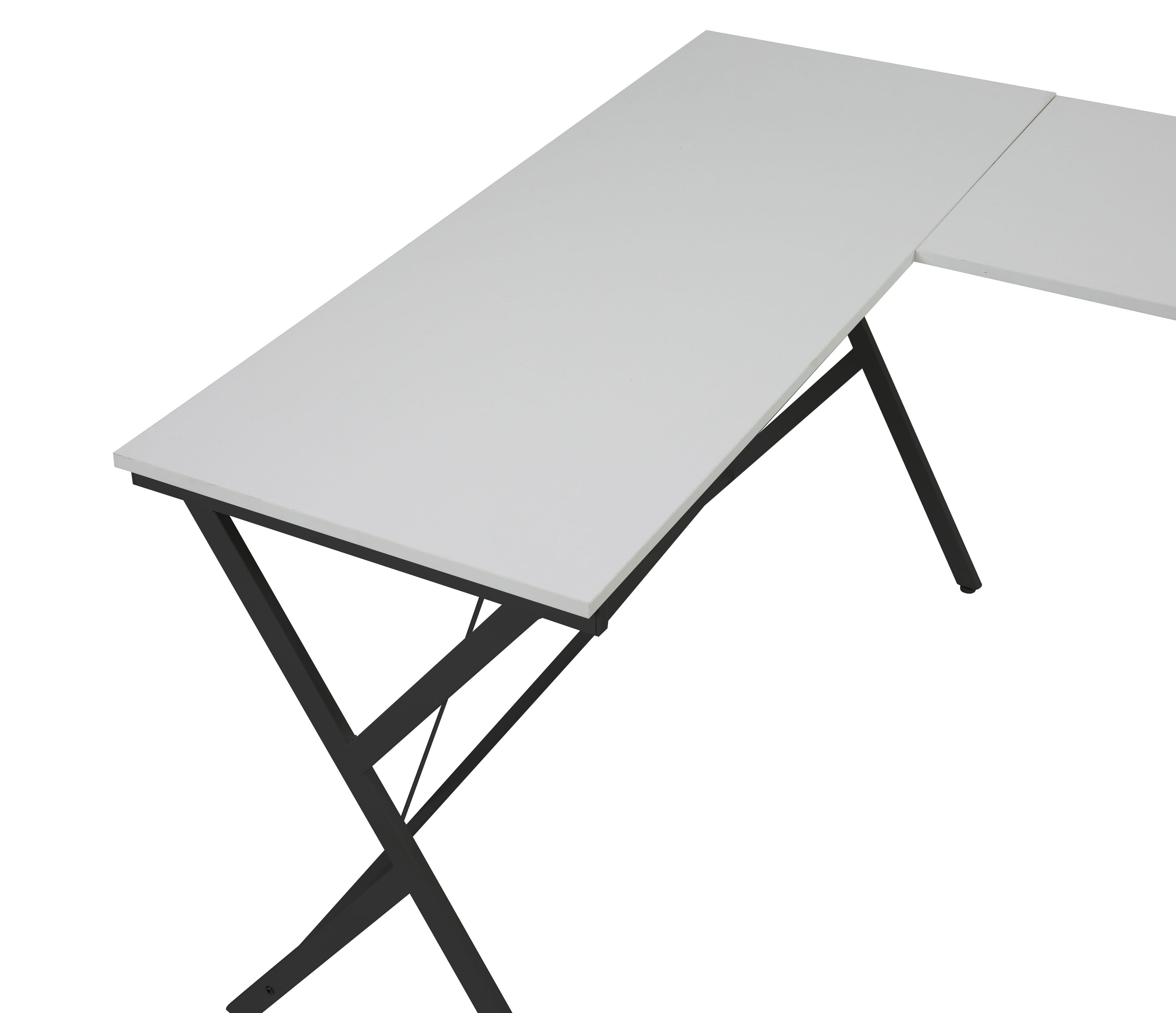 Acme Demas Wooden Top Computer Desk with Computer Holder in White and Black