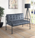 AcME Brantley Loveseat in gray Velvet & Sandy gray Finish LV00426(D0102H7JL5P)