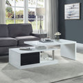 AcME Buck II coffee Table wSwivel Top in White & Black High gloss Finish LV00997(D0102H7JLFP)