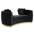 Achelle Loveseat w3 Pillows in Black Velvet LV01046(D0102H7JLT8)
