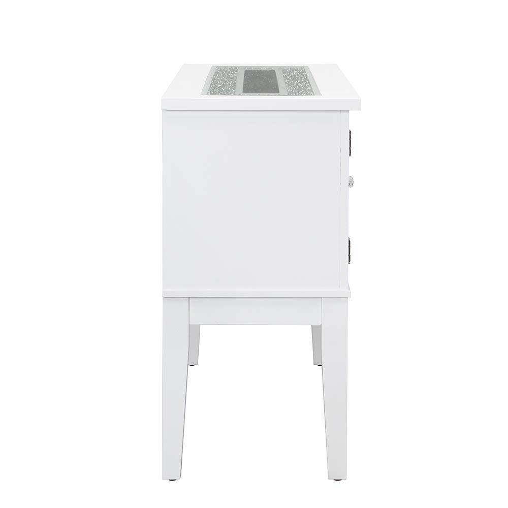 Acme Elizaveta Wooden Storage Server in Gray and White High Gloss