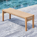 chesapeake Honey 2Seater Patio Acacia Wood Mixed Strapped Rattan garden Bench(D0102H7JYJ2)