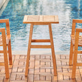 Olina Honey Fish Bone Eucalyptus Wooden Outdoor Side Table(D0102H7JYLX)
