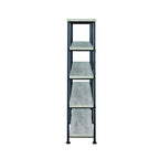 Coaster Home Furnishings Analiese Rustic Industrial 4-Tier Double Bookcase Etagere Bookshelf Office Storage Book Shelf Engineered Eco-Friendly Wood Laminate Sturdy Black Steel Grey Driftwood 801544