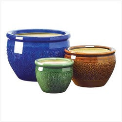 Jewel-tone Flower Pot Trio(D0102H7YG6W.)